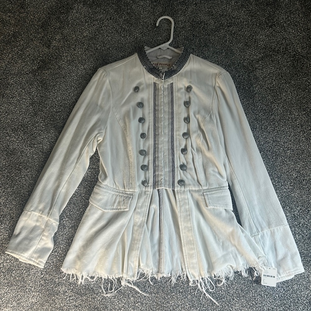 White Free People jacket, size large